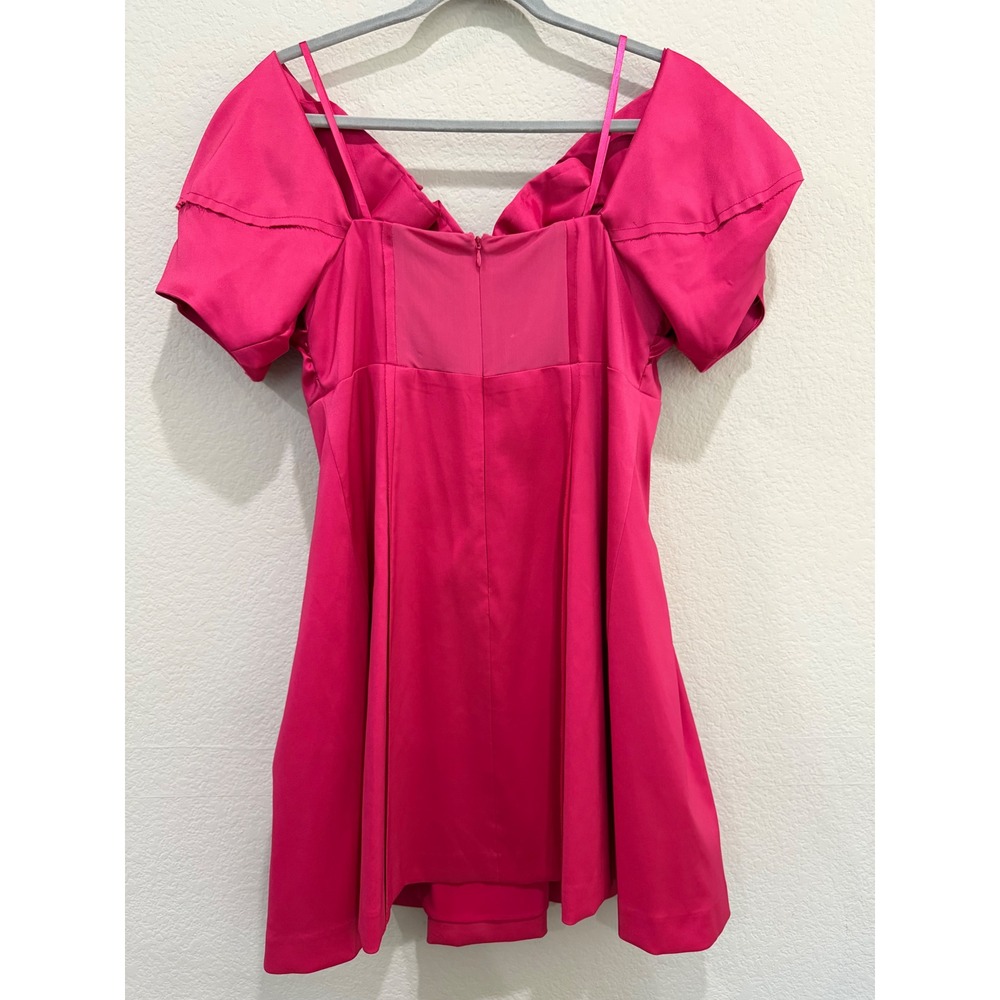 Antonio Melani Mini Dress Pink Size 12 Large Off Shoulder Barbiecore Cocktail - Picture 3 of 9